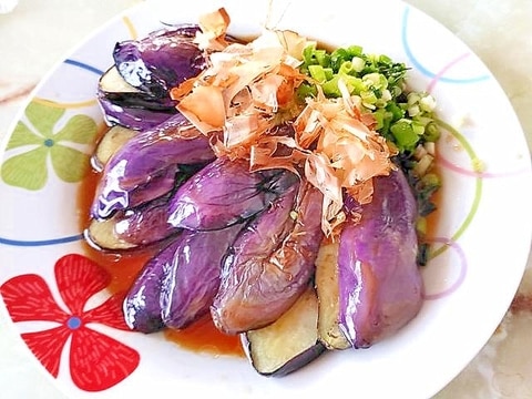 メインはナスだけ!焼きナスのめんつゆ酢がけ♪